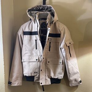 Men's Tan Hooded Military Jacket